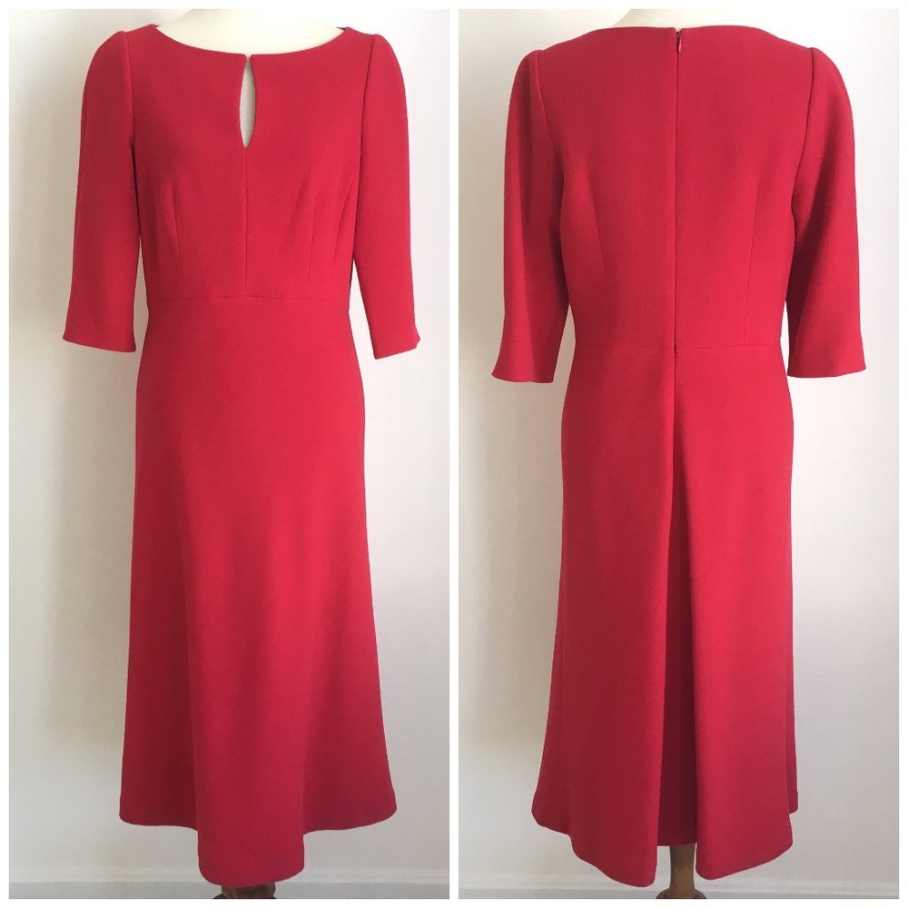 Lafayette 148 New York Red Midi Sheath Dress